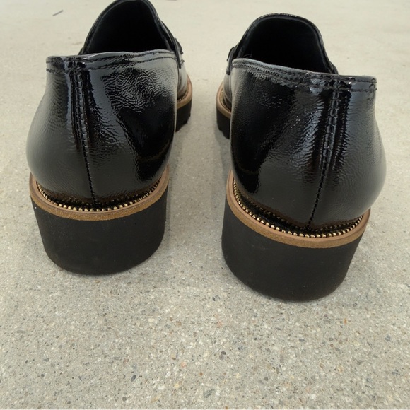 Paul Green Natasha LF Black Crinkled Patent Leather Loafers - Size 7.5 - Picture 6 of 9